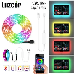 Bandes lumineuses LED RGB SMD 5050, 5V DC, WIFI, Bluetooth, ruban Flexible avec diodes, contrôle de la télévision, rétro éclairage, décoration de salle 