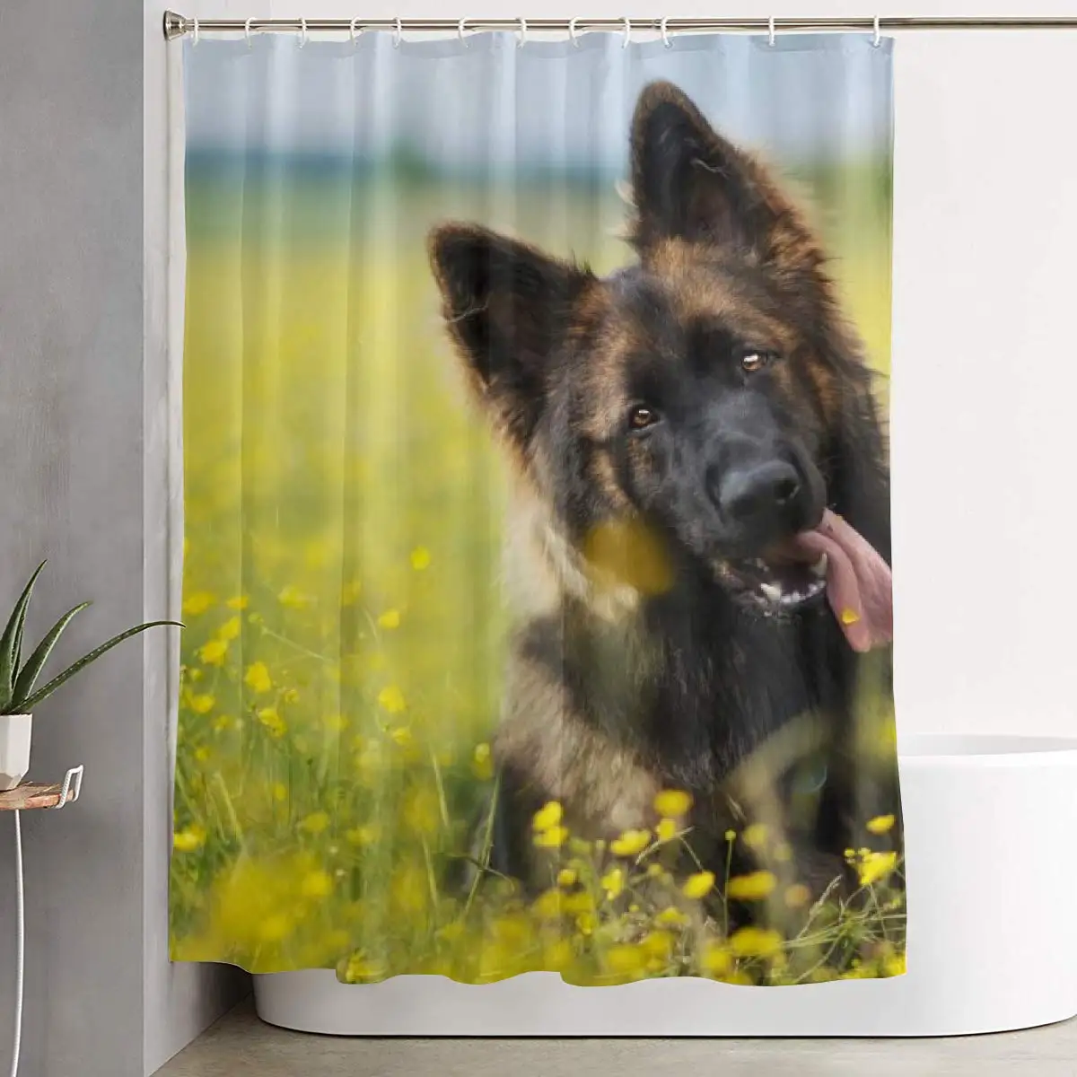 

Soft Premium Polyester Shower Curtain Easy Care Water Resistant Standard Shower Bath Curtain Hooks Included for Bathroom Showers