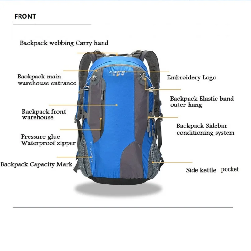 Водонепроницаемый рюкзак для скалолазания, рюкзак 40/50 л, спортивная сумка для улицы, рюкзак для путешествий, походный рюкзак, Женский походный рюкзак, мужская сумка