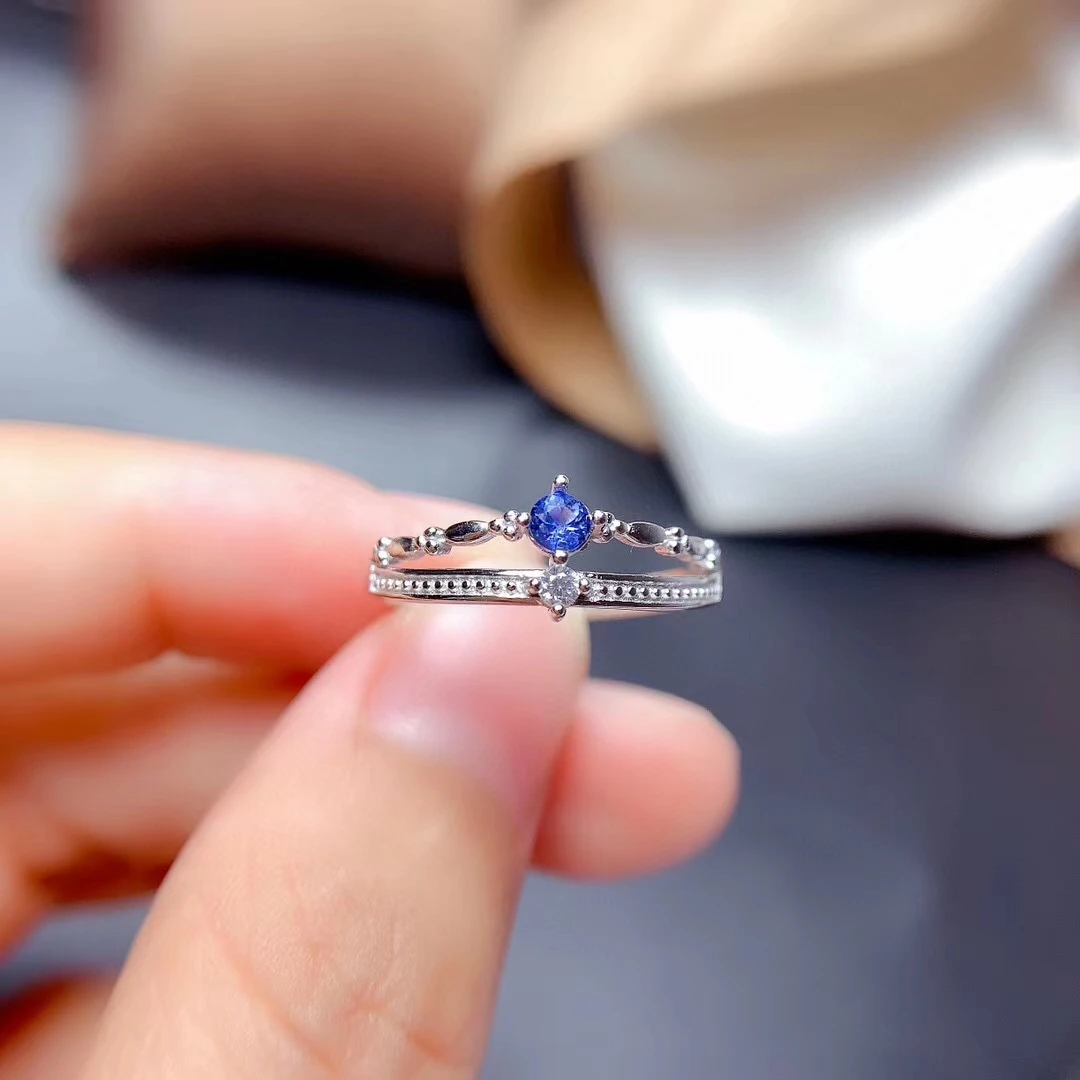 Natural Sapphire Ring For Women Jewelry 