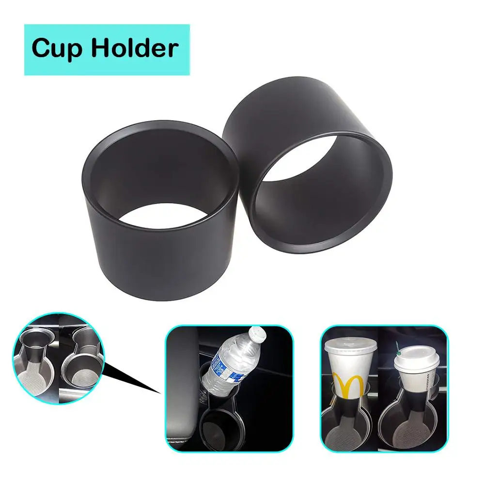 2PCS Water Cup Stopper Insert Expander Adapter Water Cup Limit Holder Suitable for Tesla Model 3 Black