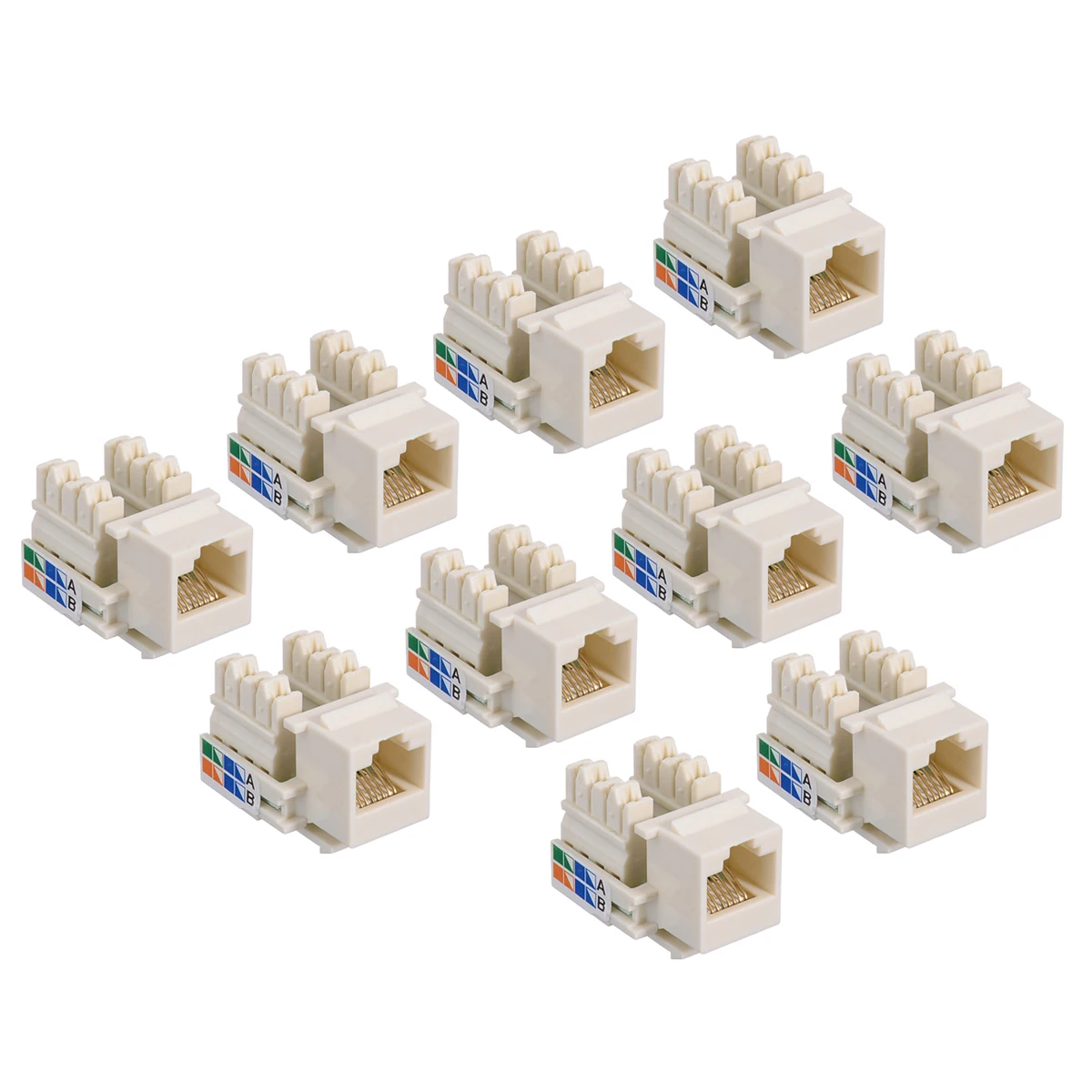 

10Pcs CAT5e RJ45 Insert Keystone LAN Coupler Plug Standard Network Module Slot For Internet Network Ethernet Parts