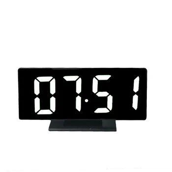 

Digital LED Alarm Clock Snooze Display Time Night Led Table Desk USB Charger Ports Alarm Mirror Clock