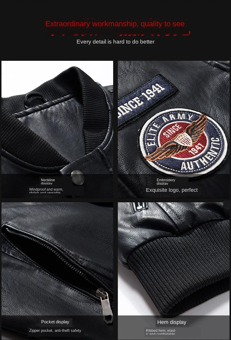 Youth Men's Wear Baseball Stand Lead Leather Clothing Autumn Pu Leather Jacket Leisure Time Skin Loose Coat Locomotive Serve