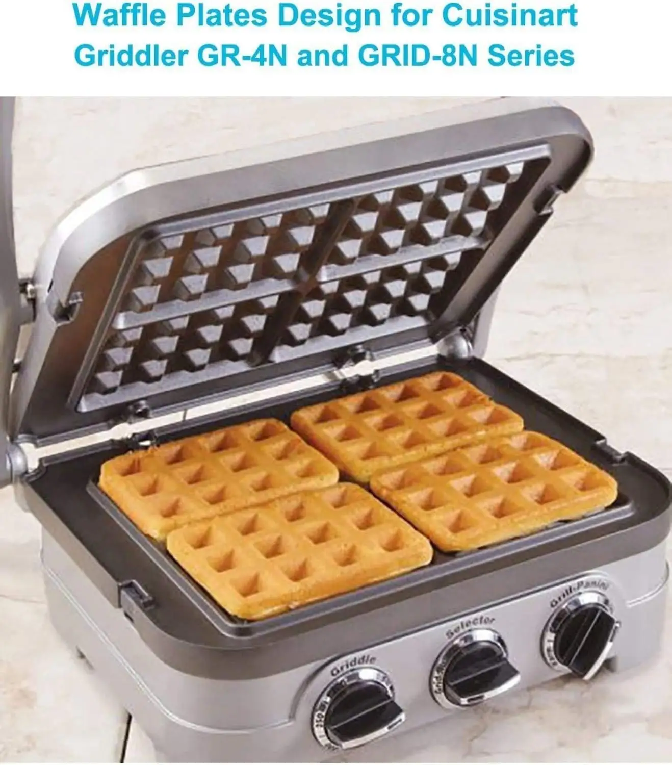 Waffle Plates for Cuisinart Griddler GR-4N and GRID-8N Series Not for Old Model GR-4 or GRID-8 