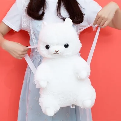 40cm Soft Bag Colorfu Alpaca Stuffed Plush Toy Doll Cute Horse Backpacks Lama Sheep Backpacks for Girls Christmas Gifts Adult