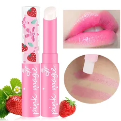 Strawberry Lip Balm Temperature Changing Color Moisturizer Balm Lipstick Long-Lasting Nourishing Protects Lips TSLM1