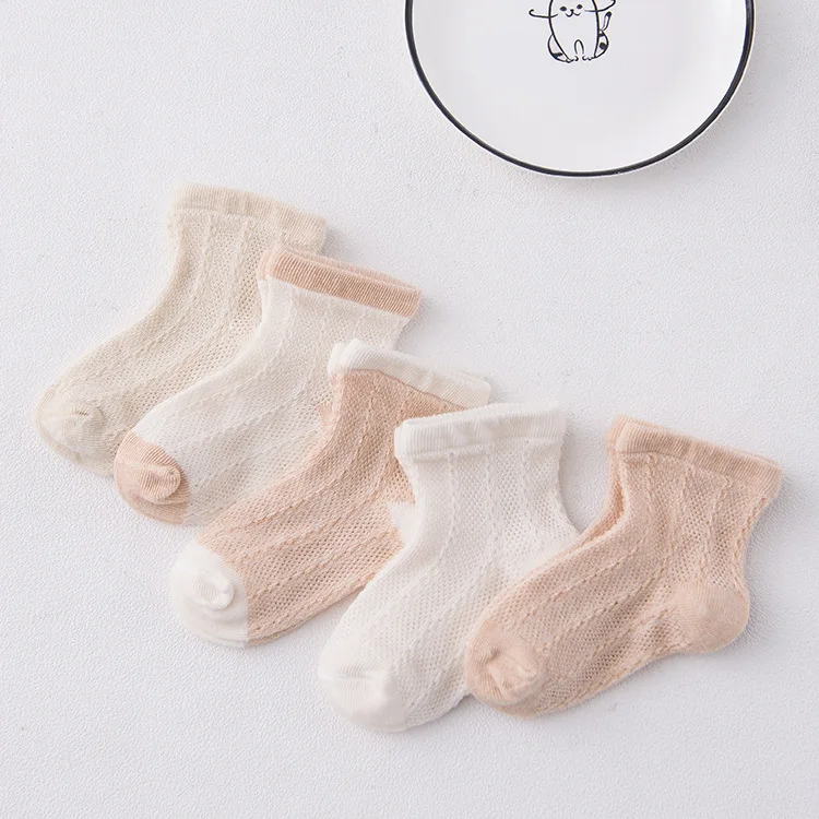 

Spring And Summer New Style Mesh BABY'S Socks Breathable Solid Color CHILDREN'S Socks Short Infant Cotton Socks Manufacturers Di