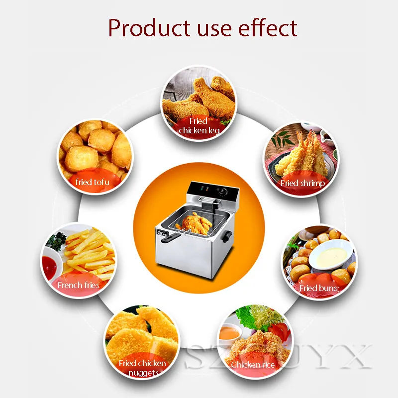 220 В коммерческий одноцилиндровый большой емкости электрическая фритюрница жареная во фритюре сковорода картофель фри жареные куриные крылья