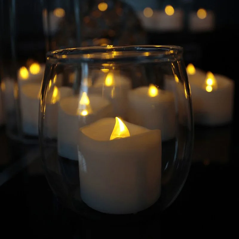 Свеча светильник светодиодная лампа чайный день рождения бездымный Свадебный