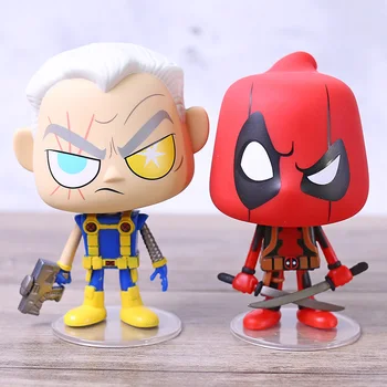 

Marvel X-Men Deadpool + Cable Bobble Head Dolls Action Figures Toys for Car Decoration 2pcs/set