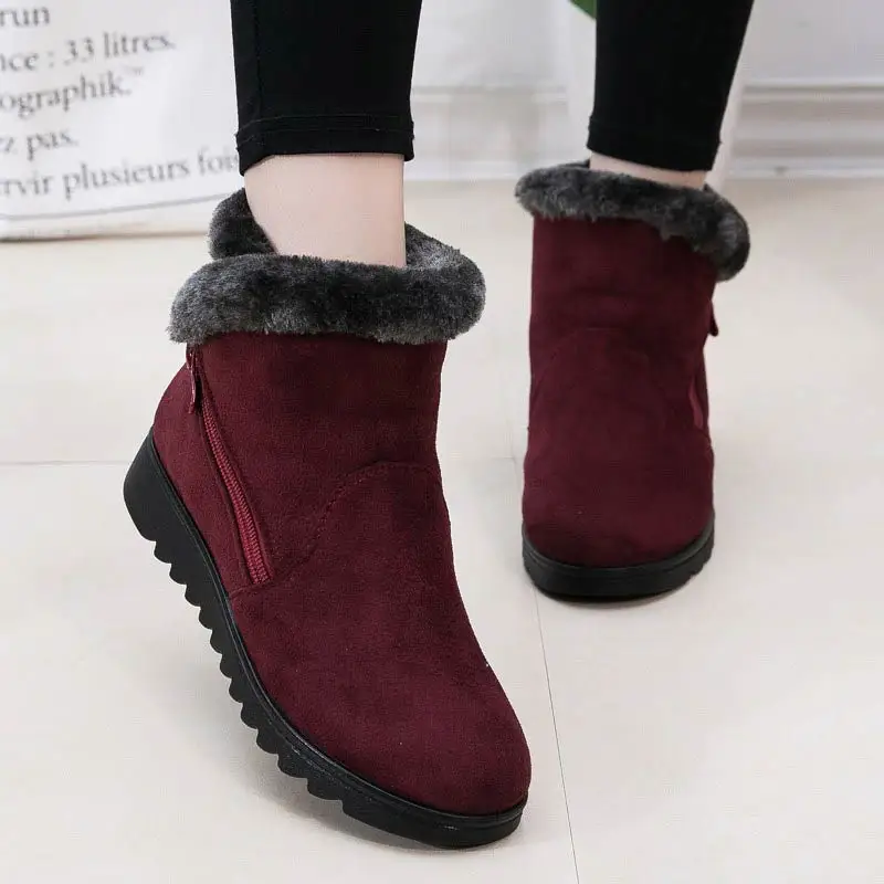 

Winter ankle boots women shoes 2021 new fashion non-slip warm plush zipper Casual shoes woman snow boots Dropshipping