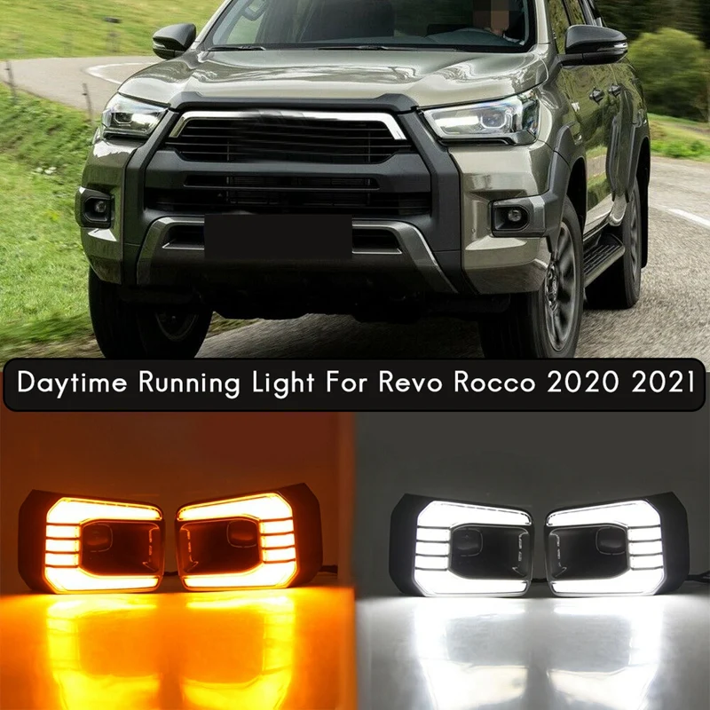 for Hilux Revo Rocco 2020 2021 LED DRL Daytime Running Lights with Turn