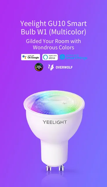 Yeelight Gu10 Smart Led Bulb W1 Dimmable / Colorful Lamp 350lumen Game  Music Sync Voice Control For App Google Assistant Alexa - Smart Remote  Control - AliExpress