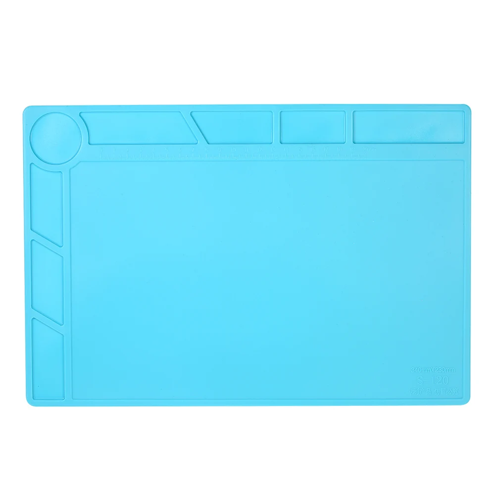

Silicone Heat Insulation Soldering Iron Maintenance Mat Electronics Disassembly BGA Soldering platform Pad + Ruler Screw Notches