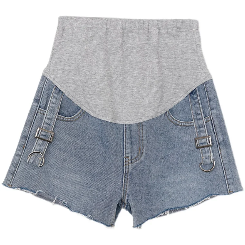 Pantaloncini di Jeans da donna abiti premaman pantaloni estivi abiti in  gravidanza Jeans corti elastici a vita alta abbigliamento gravidanza  Premama|Shorts| - AliExpress