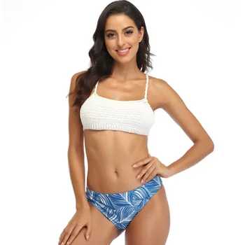 

String Bikini Set Swimsuit Women 2020 New Swimwear Separate Crochet Bikini Sexy Black 2 Piece Swim Suit Swimming Suit Female