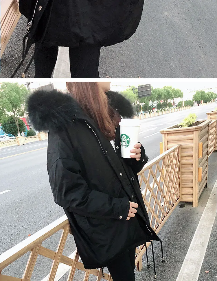 Стиль пуховик женский короткий корейский стиль Dongdaemun большой воротник из натурального меха толстое повседневное пальто