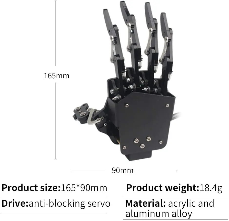 Hiwonder Bionic Robotic Mechanical Arm Robot Hand Five Fingers Can Move DIY Programming Toys