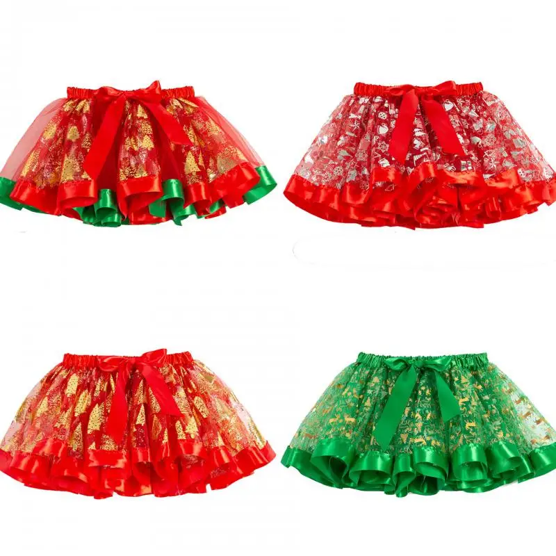 

Christmas Girls Kids Tutu Party Dance Ballet Toddler Baby Costume Skirt Clothes Rainbow Kids Tutu For Girl