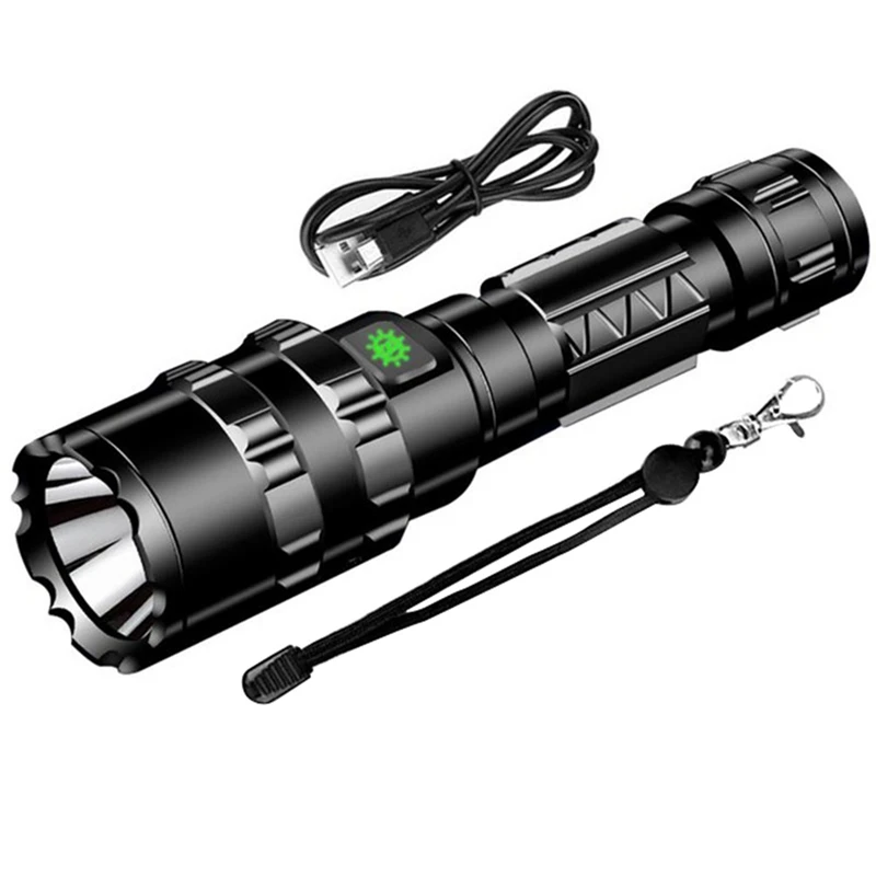 

New 5 Mode 60000 Lumens LED Tactical Flashlight Ultra Bright USB Rechargeable Waterproof Scout light Torch Hunting equipment