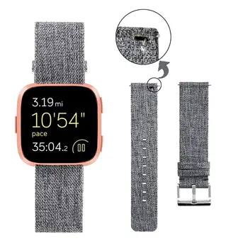 

Nylon Woven Fabric Watch Band Wrist Strap Bracelet for Fitbit Versa Smart Watch H3CA