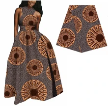 Круглая принтованная африканская настоящая вощеная ткань Анкара для женщин вечернее платье дизайн нигерийская голландская настоящая восковая ткань 311