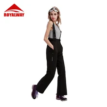 ROYALWAY уличные спортивные модные лыжные Подтяжки Брюки женские высококачественные зимние ветрозащитные водонепроницаемые теплые лыжные брюки RFJL4520G