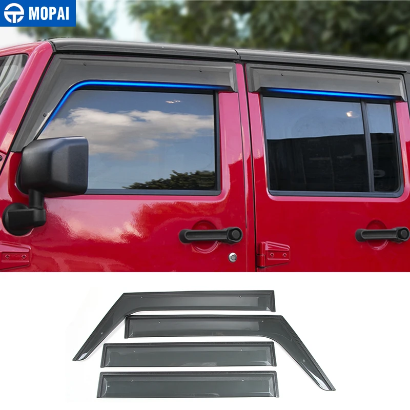 

MOPAI Awnings Shelters for Jeep Wrangler JK Window Visor Sun Deflector Rain Shade Guard for Jeep Wrangler JK 2007+ Accessories