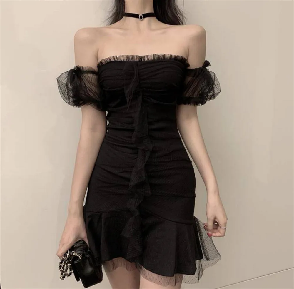 little black dress off the shoulder