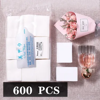 

600PCS Gel Polish Remover Pad Nail Art Wipes Cleaning Lint Free Paper Pad Soak off Remover Manicure Cotton Napkins Wrap Tool