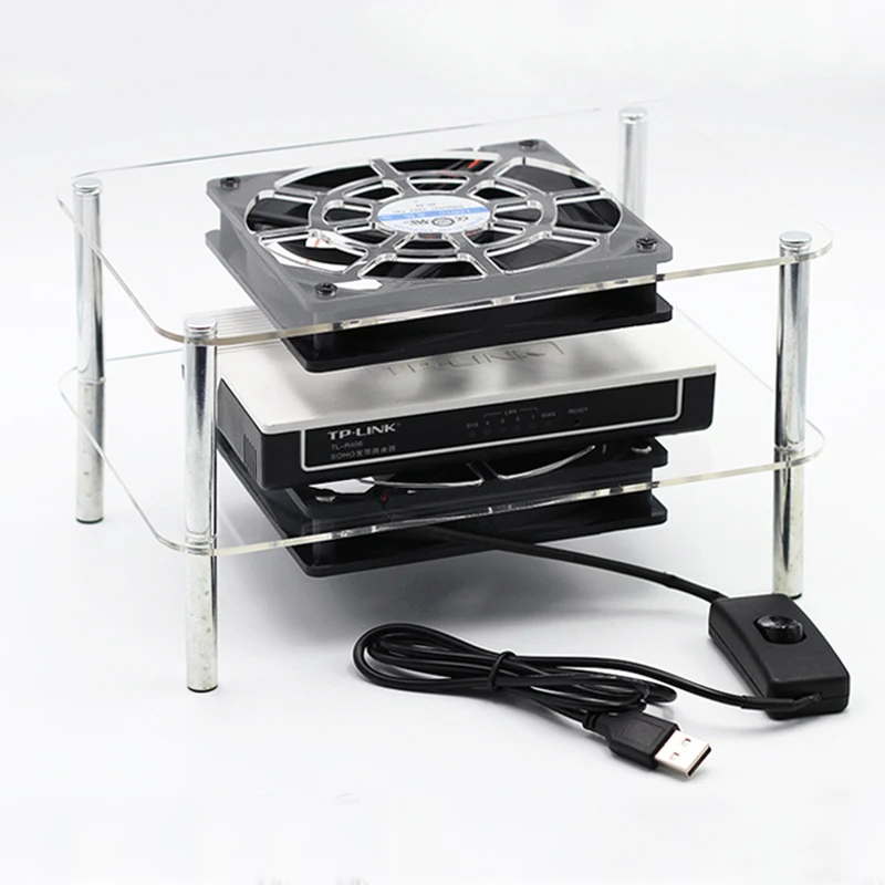 cremalheira de refrigeração usb com ventilador para modem caixa de disco ventilador dissipador de calor com interruptor