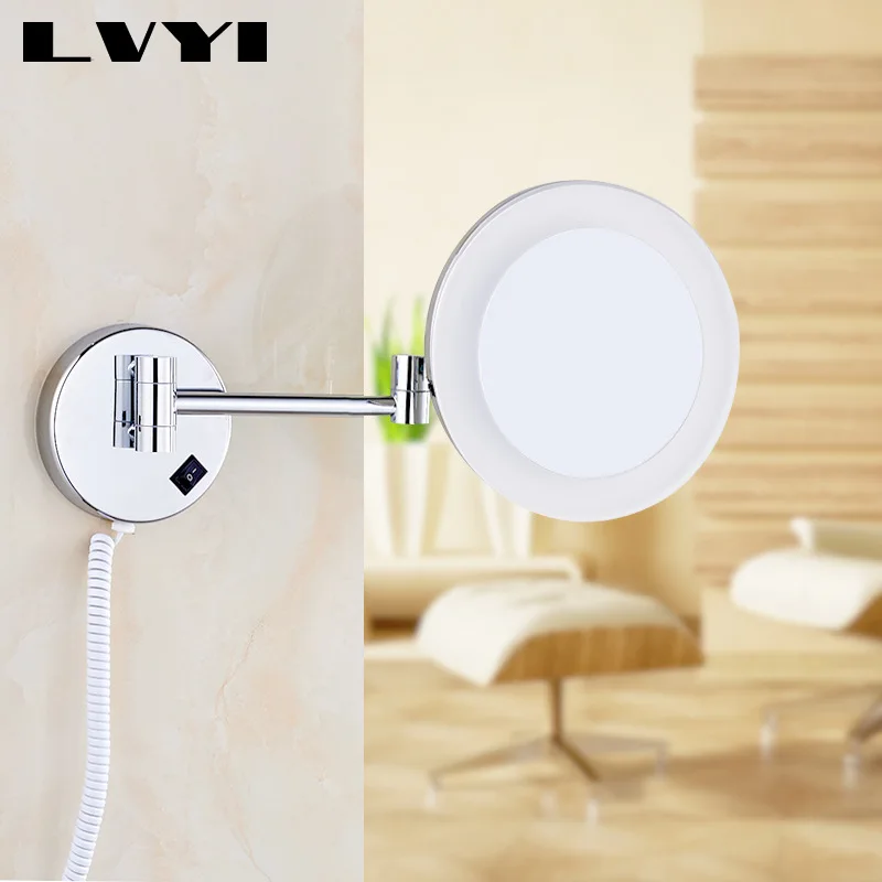  LVYI1806D Creative LED Hairdressing Mirror Folding Makeup Mirror 3/5 Times Magnifying Glass Manufac - 4000213386191
