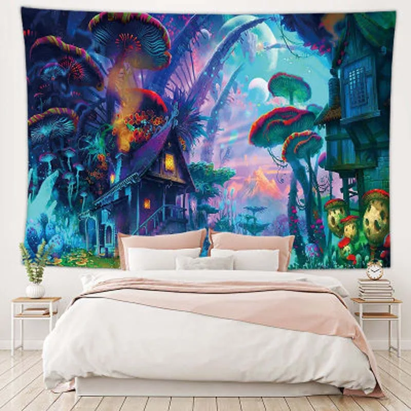 

Tapiz de bosque que cuelga en la pared tapices decorativos de hongos psicodйlicos para pared Alfombra de pared