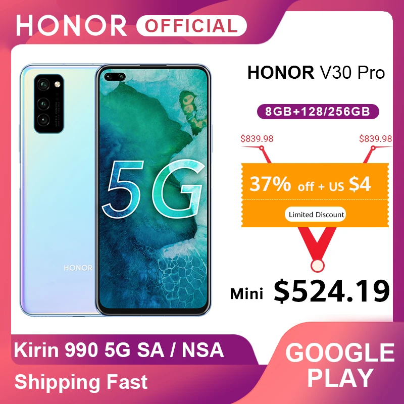 Ehre V30 Pro Smartphone Google Spielen Kirin990 5G 7nm Octa core 128GB 256GB 16Core GPU 40mp triple Cam 40W Aufzurüsten Android10 Ehre V30 Pro Smartphone Google Spielen Kirin990 5G 7nm Octa core 128GB 256GB 16Core GPU 40mp triple Cam 40W Aufzurüsten Android10