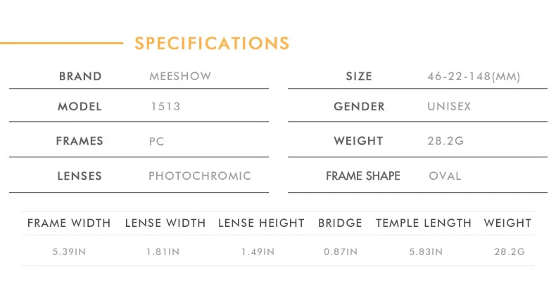 MEESHOW, очки по рецепту, женские солнцезащитные очки, фотохромные очки, мужские ретро очки, очки для близорукости, очки для чтения 0,5 UV400 1513