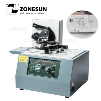 

ZONESUN Automatic Ink Pad Printing Machine Electric Production Date Coding Machine Plastic Milk Carton Bottle Glass Pad Printer