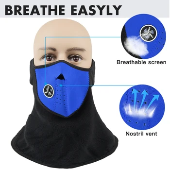 

Motorcycle Half Face Mask Cover Anti-dust Breathable Balaclava Outdoor Sport Neck Protecting Motorcycle Warm Helmet Face Shield