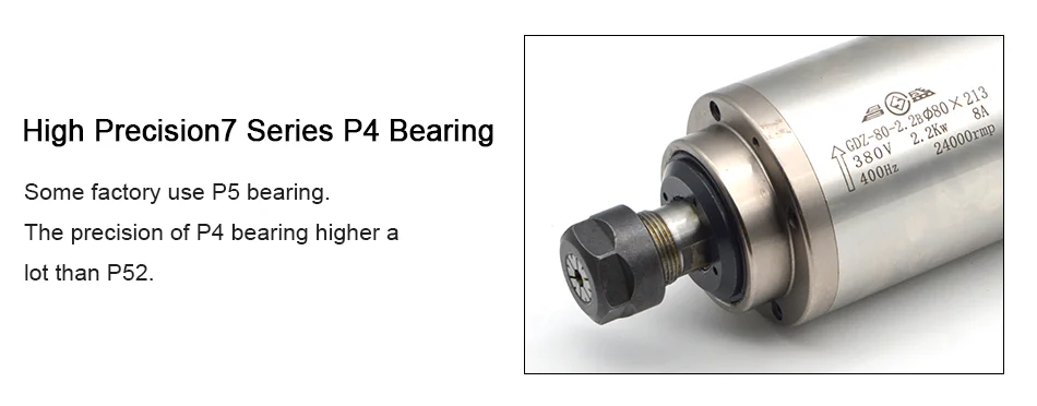 CNC водяного охлаждения шпинделя GDZ-80-2.2B 2.2kw 380V 8A ER20 Dia.80mm