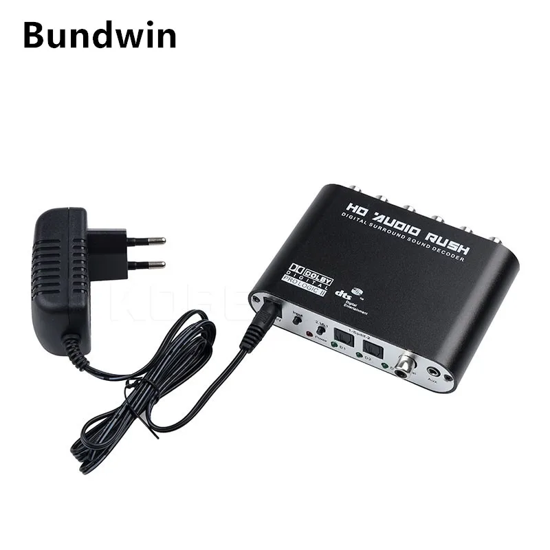 Digital to Analog 5.1 channel Stereo AC3 Audio Converter Optical SPDIF Coaxial AUX 3.5mm 6 RCA Sound Decoder Amplifier | Электроника