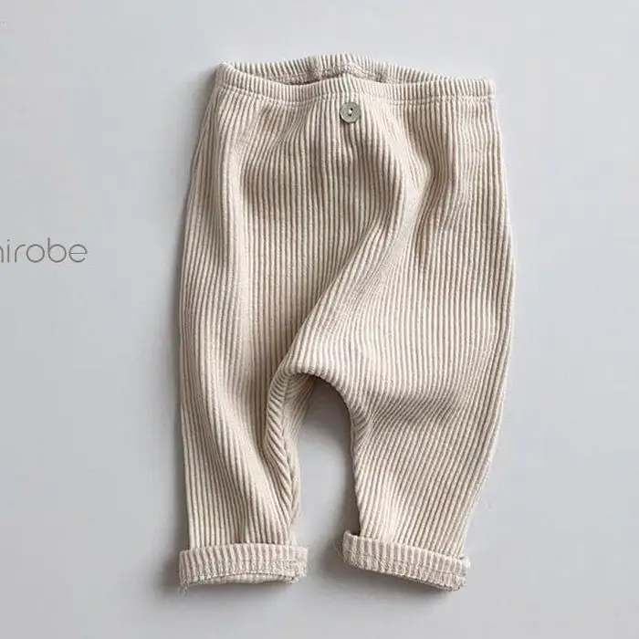 Осенне-зимняя одежда для маленьких девочек детские штаны леггинсы для маленьких мальчиков и девочек штаны из чистого хлопка - Цвет: Бежевый