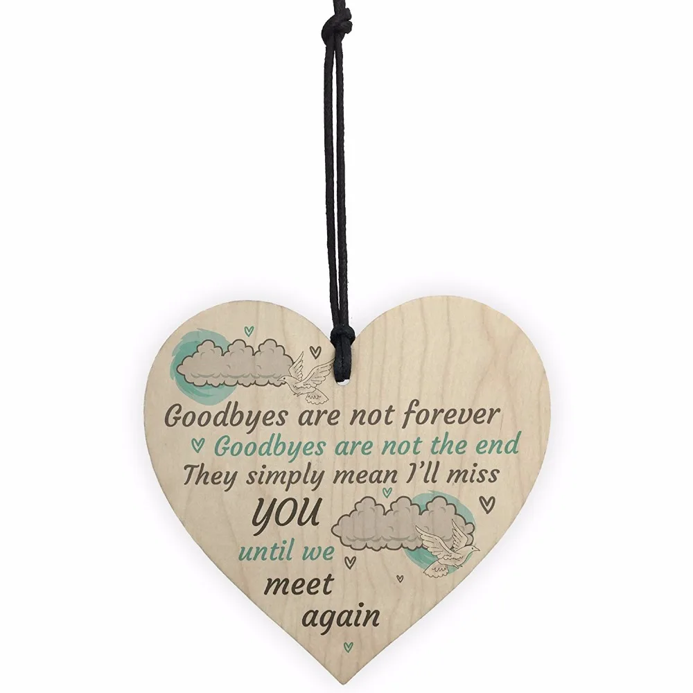 1-Meijiafei-Goodbyes-Are-Not-Forever-Wooden-Hanging-Memorial-Berevement-Heart-Plaque-Heaven-Sign-Sign