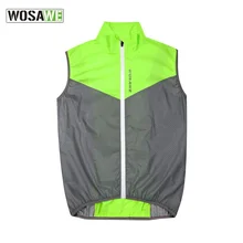 Wosawe Riding Reflective Vest Outdoor Running Bicycle Breathable WindStopper Sleeveless Vest Night Coat for Men Vest Pockeys