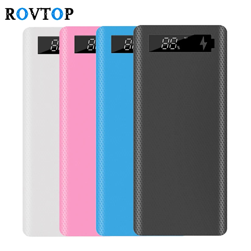 

Rovtop 18650 Power Bank Dual USB Power Bank Case Type C Mobile Charging Case for Cell Phone 18650 Battery Storage Case Box