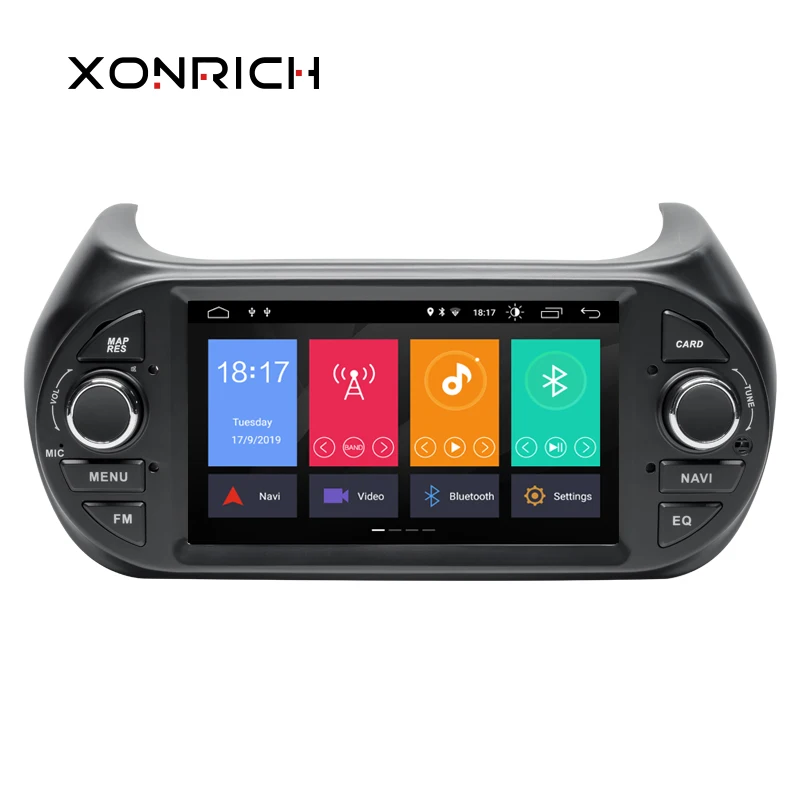 Четырехъядерный Android 9,0 1Din автомобильный DVD gps Navi для Fiat Fiorino Авторадио мультимедийный плеер USB DVR