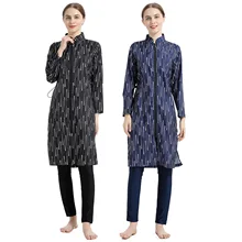 Мусульманский купальник с цифровым принтом, Юго-Восточная азиатская традиционная Талия Hui, спортивная одежда из трех частей, купальный костюм для женщин Мусульманский купальник с цифровым принтом, Юго-Восточная азиатская традиционная Талия Hui, спортивная одежда из трех частей, купальный костюм для женщин