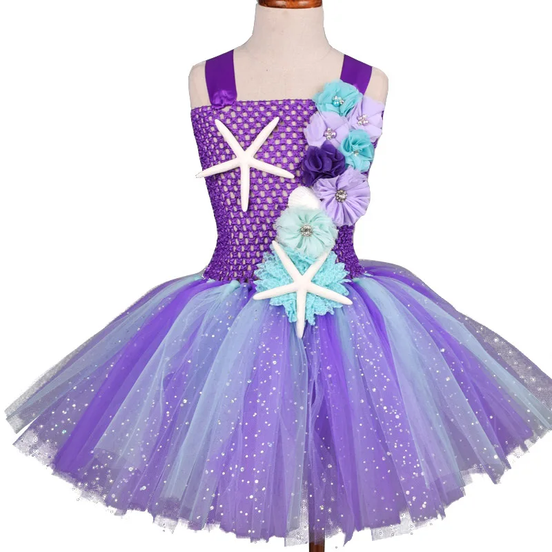 Платье принцессы с блестками юбка-пачка в стиле Русалочки наборы повязок на