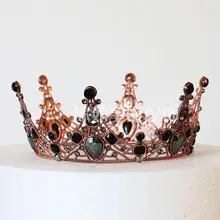 Ретро черный и белый с узором кристалл торт декоративная корона барокко Принцесса Королева Корона торт украшение круг