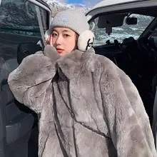 

Jackets Woman winter lamb fur mink velvet coat women clothes new thickened Korean fashion stand up collar Warm oversize jacket