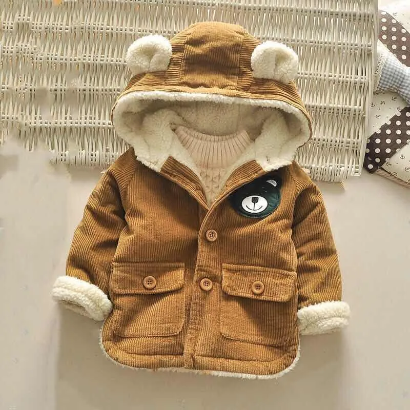 Baby-Mädchen-Fleecejacke mit Kapuze, warme Manteljacke, Oberbekleidung, 1–6 Jahre